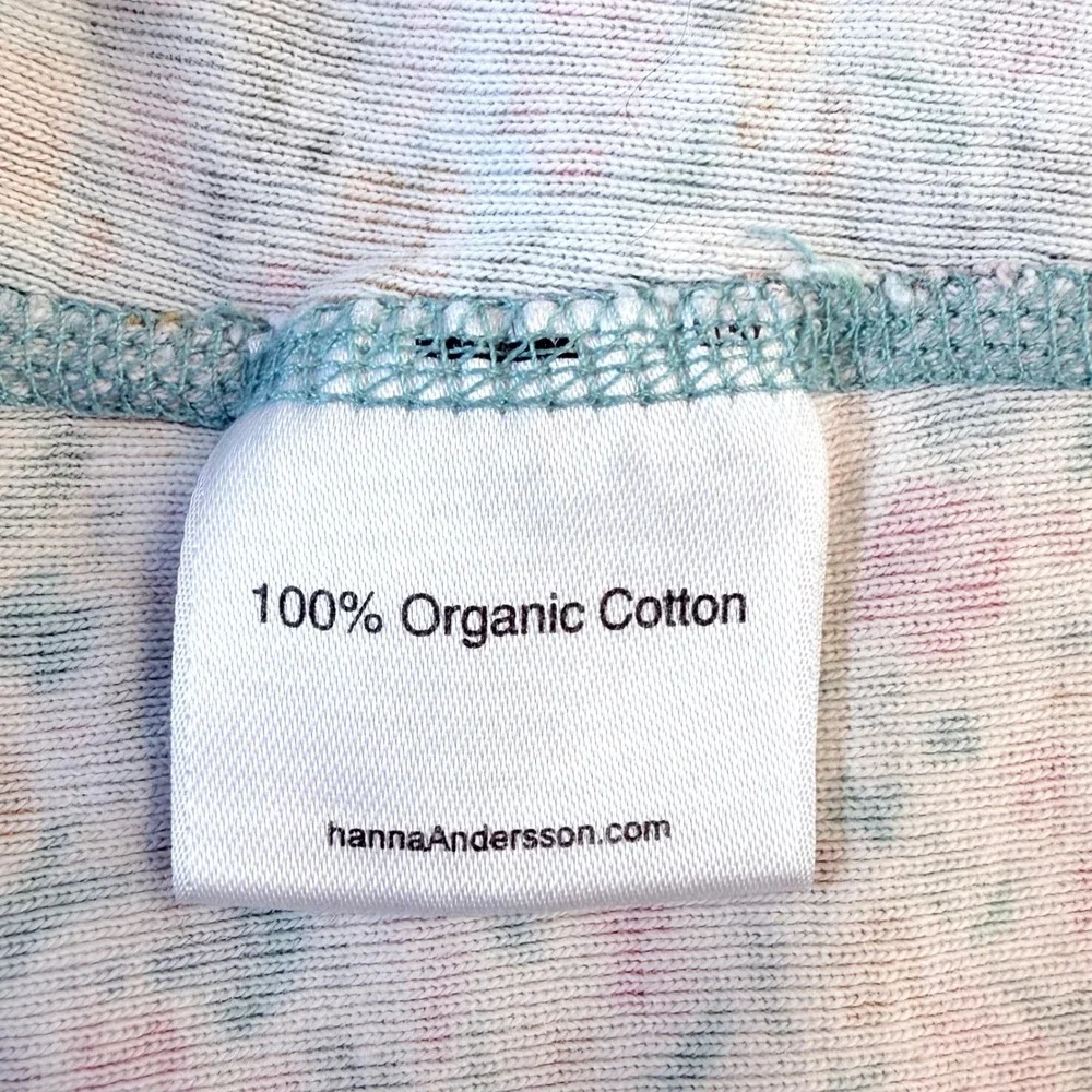 Hanna Andersson Kids Floral Pajama Top Blue Pink Organic Cotton Size 10 140cm